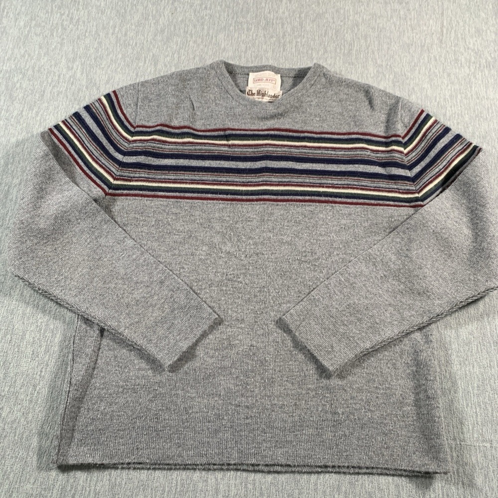 Lord‎ Jeff Sweater Mens Large Gray Pullover Crewneck Dupont Orlon Vintage